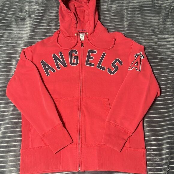 🔥🔥 Vintage ANAHEIM ANGELS MLB Full Zip Reverse Weave Hoodie Jacket - EXCELLENT - Picture 12 of 15